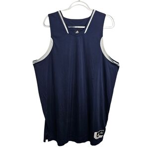 Adidas Dark Blue 2XL Basketball Tank Top with White Accents